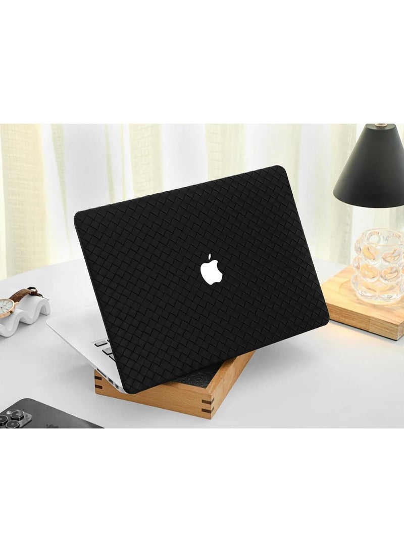 Woven Leather Hard Case for MacBook Pro 13 Inch (Models 2016 2017 2018 2019 2020 & M1 2020),Compatible with A1708 A1706 A1989 A2159 A2251 A2289 A2338, Slim Scratch Resistant Laptop Cover (Black) - Image 3